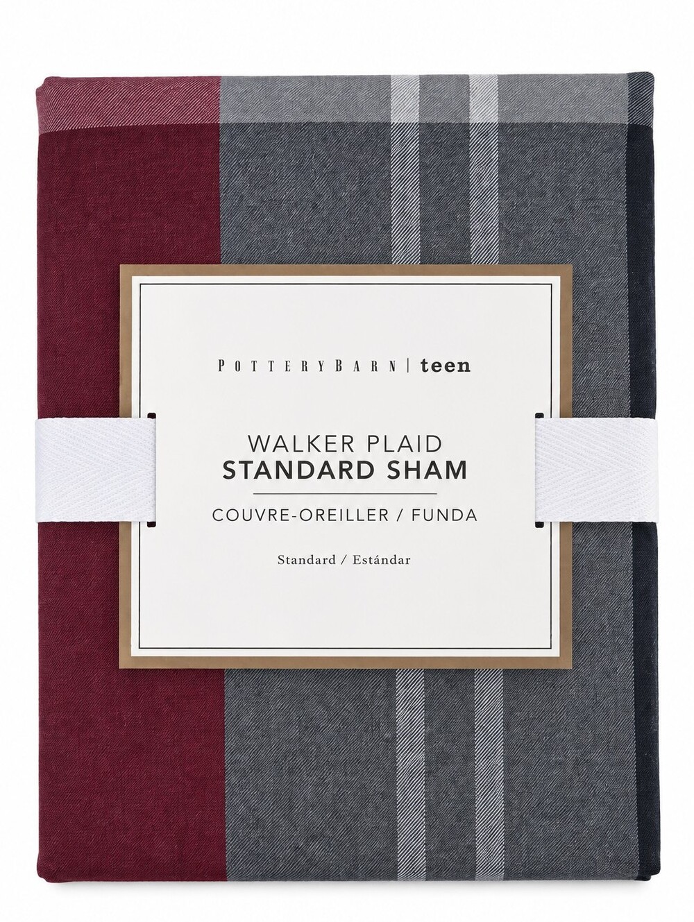 Pottery Barn Teen Walker Plaid Standard Sham 100% Cotton NWT